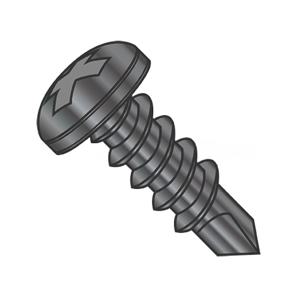 Usa Industrials Self-Drilling Screw, #6-20 x 7/16 in, Black Phosphate Steel Pan Head Phillips Drive BULK-SCRW-11482 - main